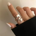 thumbnail image 2 of Anillos hechos a mano, anillos llamativos de plata 925, anillo grueso ajustable apilable para mujer y niña, 2 of 7