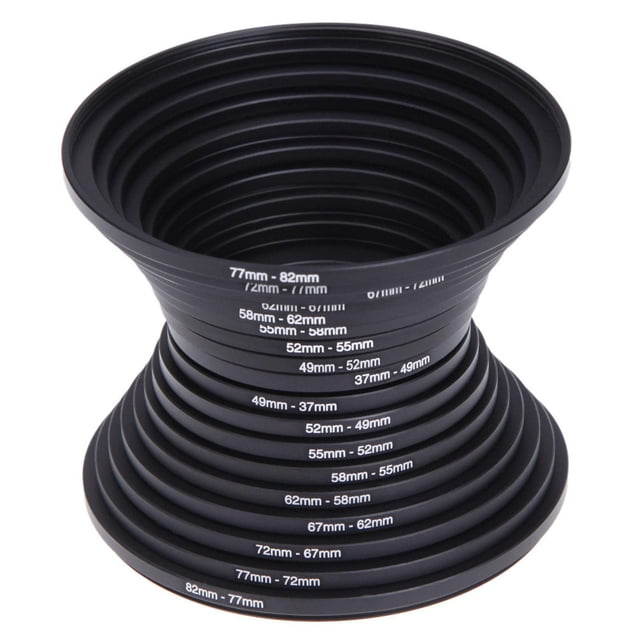 Juego de adaptadores de anillo de filtro Tookie, 18 piezas, 37-82 mm, para cámara