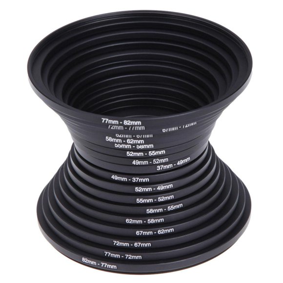 Juego de adaptadores de anillo de filtro Tookie, 18 piezas, 37-82 mm, para cámara