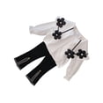 thumbnail image 1 of Minnieouse Conjuntos de ropa de 2 piezas para niña, camisa blanca con estampado de manga larga de otoño, ropa superior, pantalones conjuntos de ropa Blanco 100cm, 1 of 6