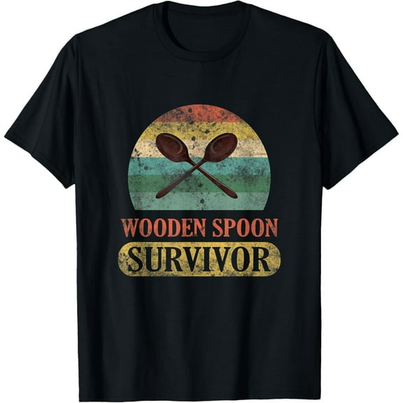 t-shirt Funny Wooden Spoon Survivor Vintage Retro Humor T-Shirt mens，black，women，funny，men，journey，Crew Neck, Short Sleeve,printing