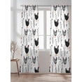 thumbnail image 2 of Sheer Curtains 108 Inches Long 2 Panels Set for Living Room, Rooster Farmhouse Black Semi Sheer Curtains for Windows, Farm Animals Simple Art Modern Voile Window Treatments Rod Pocket Curtain, 2 of 7