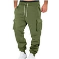 thumbnail image 4 of Gamivast Mens Cargo Pants Relaxed Fitted Outdoor Straight Leg Elastic Waist Joggers with 4 Pockets Hiking Drawstring Outdoor Tapered Sweatpants Trendy Cuffed Joggers, 4 of 6