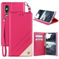 thumbnail image 1 of Wallet Case for iPhone X, Pink Infolio Credit Card Slot Cover, View Stand [Bonus Wrist Strap/Lanyard] for Apple iPhone 10, 1 of 6