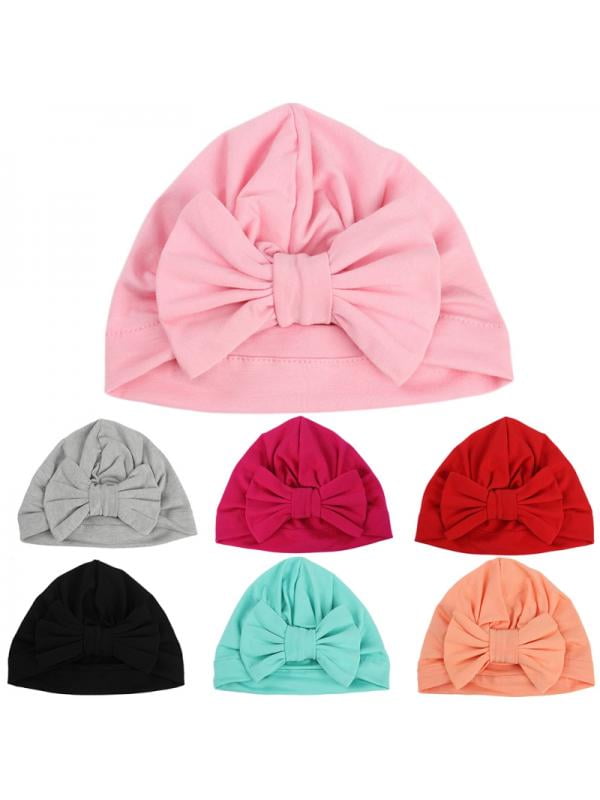Baby Girl Boy Hat with Bow Hat Toddlers Soft Turban Knotting Hats Cap