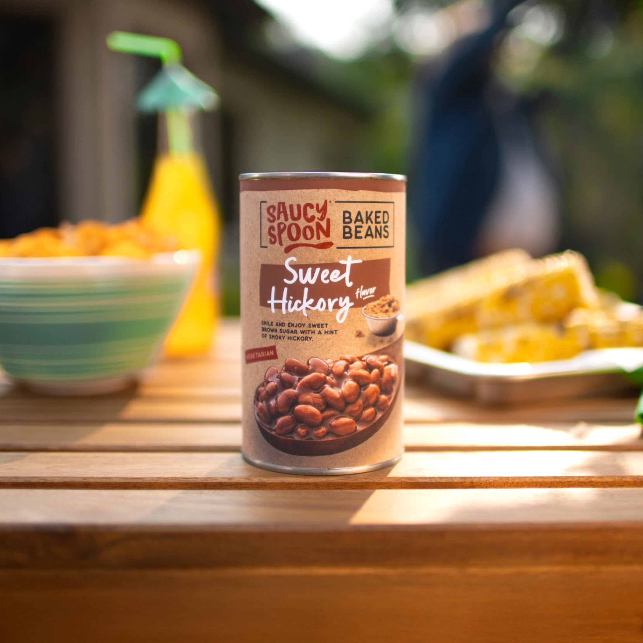 (5 pack) Saucy Spoon Sweet Hickory Baked Beans, Canned Beans, 28 oz Can
