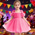 thumbnail image 2 of MEZZALL Kids Dresses Elegant Girls Dress With Bow Tie Sash Delicate Spaghetti Strap Party Gown Toddler Performance Attire Stylish Christmas Square Collar Sundress, 2 of 9