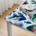 thumbnail image 4 of BANET Coastal Fish Tablecloth, Fitted Table Cover with Elastic Tables, Watercolor Summer Beach Nautical Sea Table Cloth Outdoor Indoor Dinning Party Waterproof Tablecloths, 4 of 7