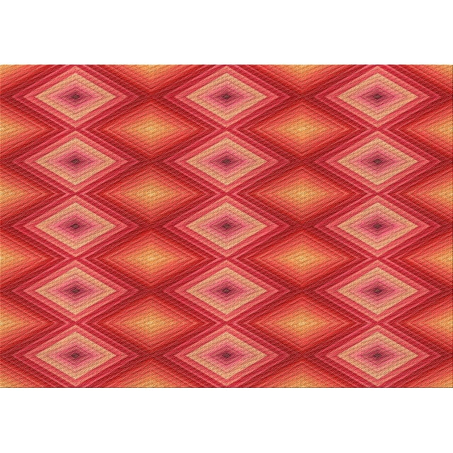 Ahgly Tapis Rectangulaire Lavable en Machine Intérieur Transitionnel Orange Vif, 6 Pieds x 9 Pieds