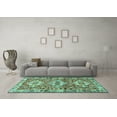 thumbnail image 3 of Ahgly Company Indoor Square Persian Turquoise Blue Traditional Area Rugs, 8' Square, 3 of 4