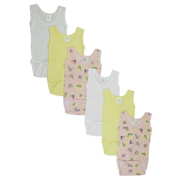 CS-111ANB-Monkey-111ANB-Monkey Girls Tank Top, Assorted with Printed - Newborn