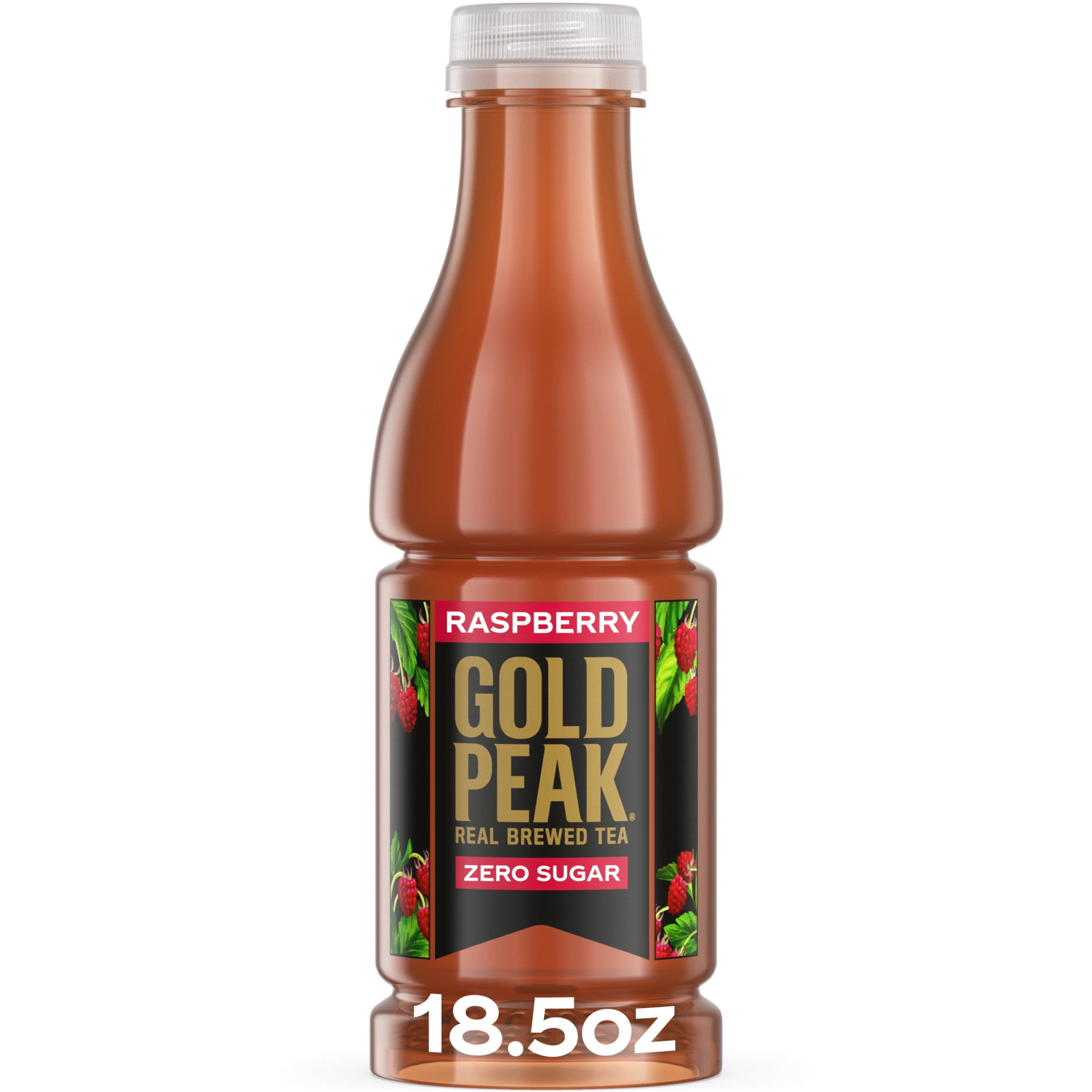 (5 pack) Gold Peak Raspberry Iced Tea, Zero Sugar Sweet Tea Bottle, 18.5 fl oz