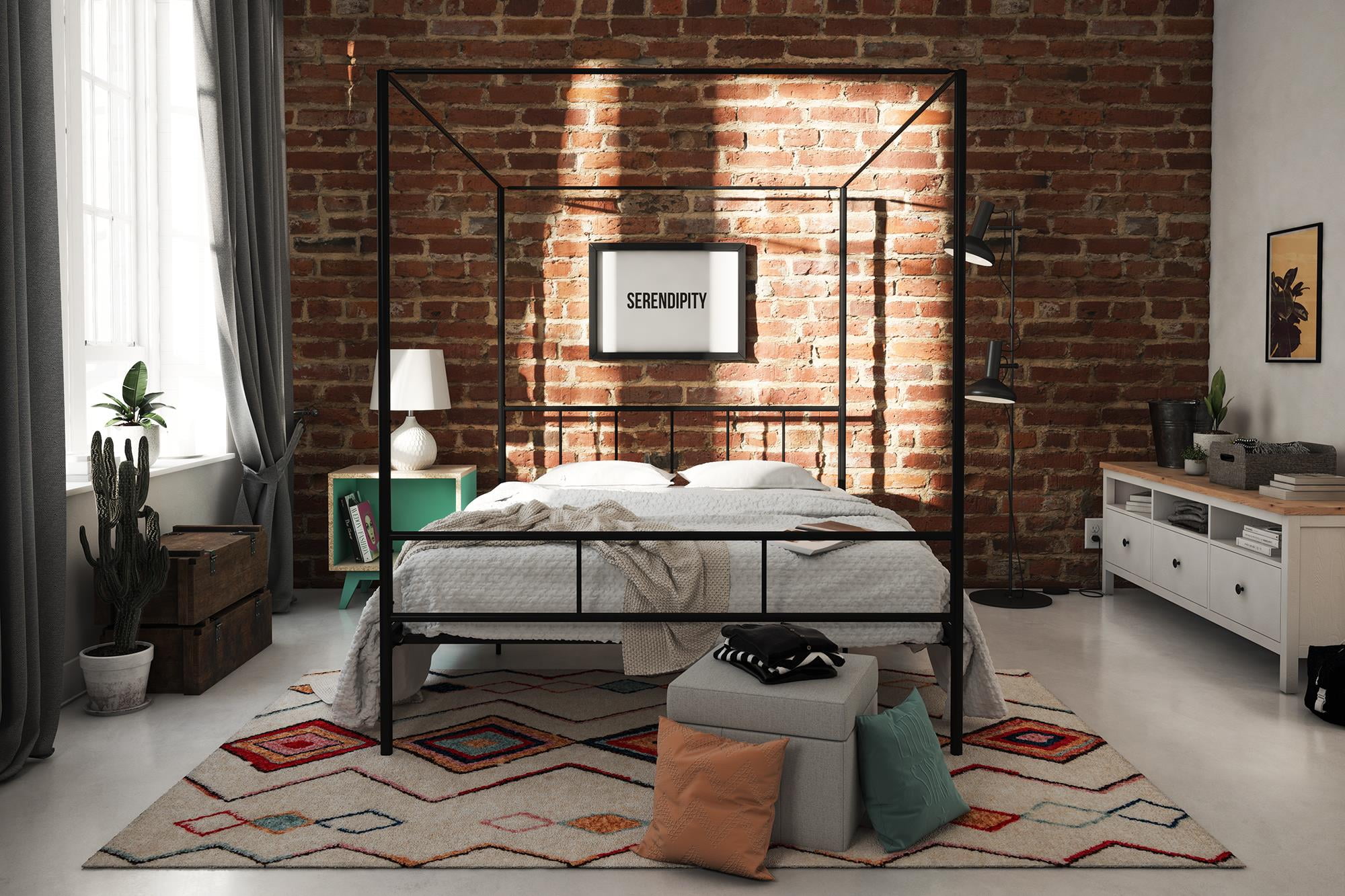 Novogratz Marion Canopy Bed Queen Black Com
