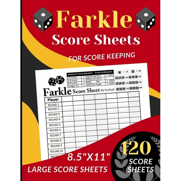 Farkle Score Sheets: 120 Large Score sheets for up to 7 Players (Score