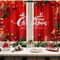 thumbnail image 3 of Christmas Kitchen Curtains Red Window Curtains Over Sink Set of 2, Gift Box Short Tier Curtain for Kitchen, Winter Happy New Year Kitchen Decor 26" x 36", 3 of 6