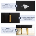thumbnail image 6 of Entrintou 64.8"Fluted Sideboard Buffet Cabinet,4 Door,6 Center-Support Legs,150 lb Top, For Dining Room, Living Room,Black with Gold Hardware, 6 of 12