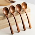 thumbnail image 5 of Wood Spoon for Eating, 6-Piece Honey Soup Spoons, 6.5 inch Handmade Natural Asian Wooden Spoons for Soup, Coffee, Salad Desserts, Cereal, and Fruit, 5 of 8