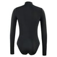 thumbnail image 4 of XIAONU Women's Zip Front Rash Guard Swimwear Slim Fit Long Sleeve Neck One Piece Swimsuit Quick Dry Sporty Beach Swimsuits, 4 of 9