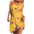 thumbnail image 2 of Ovzne Robes pour Femmes Robe pour Femme Robes d'Été Imprimées Amples Col en V Sans Manches Robes de Soleil avec Poches Robe de Vacances Imprimée Liquidation, 2 of 5
