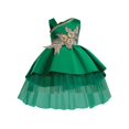 thumbnail image 1 of Vestido de fiesta de princesa para niñas, vestido de boda, noche, fiesta de cumpleaños, bordado, tutú de un hombro, vestido de tul, 1 of 3