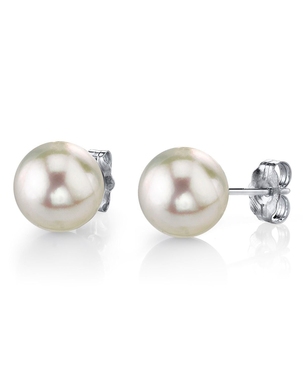 new 10-9MM AAA PERFECT south sea white pearl earrings Fine Silver 
