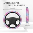 thumbnail image 5 of Naloa Fun Rainbow Pink Elastic Steering Wheel Cover, Auto Steering Wheel Cover – 15 Inch , Comfortable Grip, Fit Suvs,Vans Cars,Trucks, 5 of 8