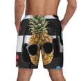 thumbnail image 2 of Lsque Mens Swim Trunks Pineapple With Black Glasses Pattern - Bathing Suit Compression Liner - Beach Swim Shorts Swimwear - (S-3XL) - Stretch Quick Dry -X-Large, 2 of 9