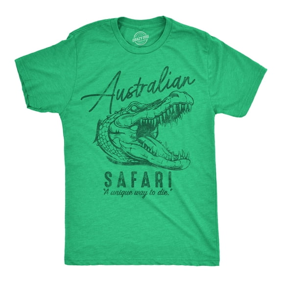 Mens Funny T Shirts Australian Safari Sarcastic Crocodile Graphic Novelty Tee for Men Graphic Tees