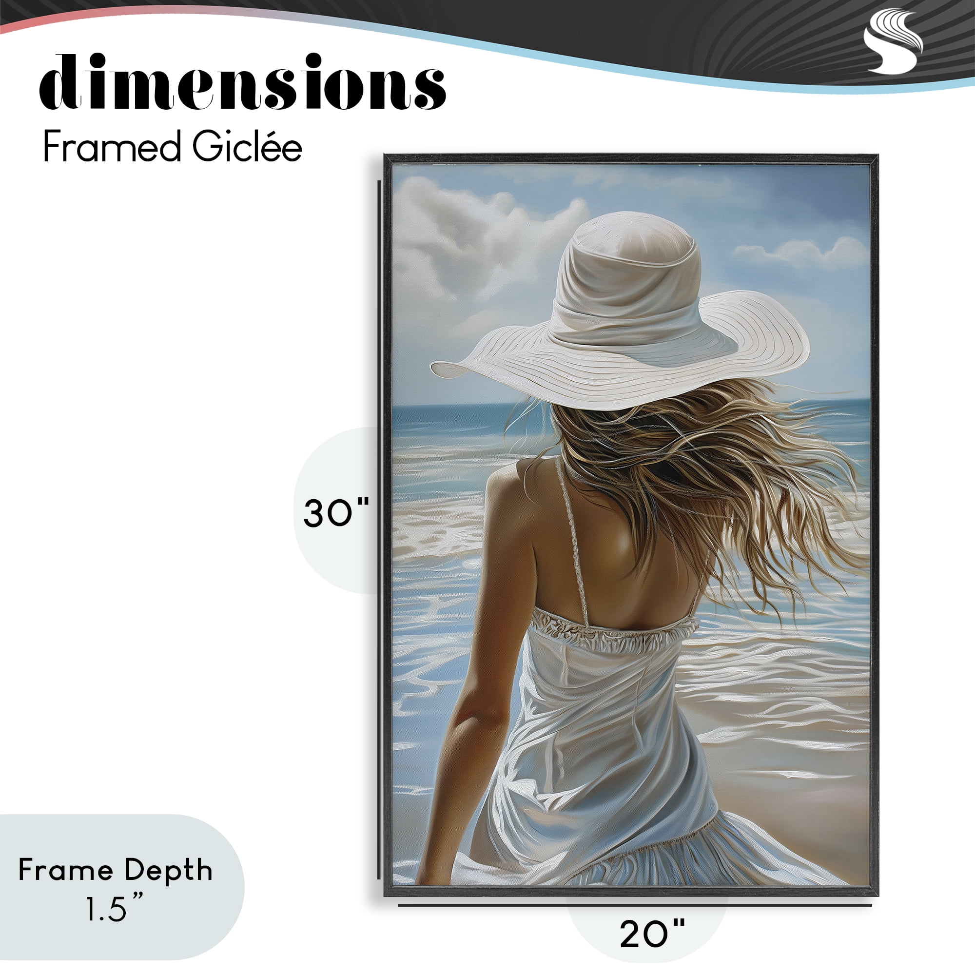 Stupell Industries Seaside Breeze & Flowing Dress Black Framed Giclee Art, design by Imagine It Images