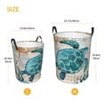 thumbnail image 3 of Picia Watercolor Sea Turtle Large Laundry Basket, Waterproof, Freestanding Laundry Hamper, Collapsible Tall Clothes Hamper with Extended Handles-Medium, 3 of 8