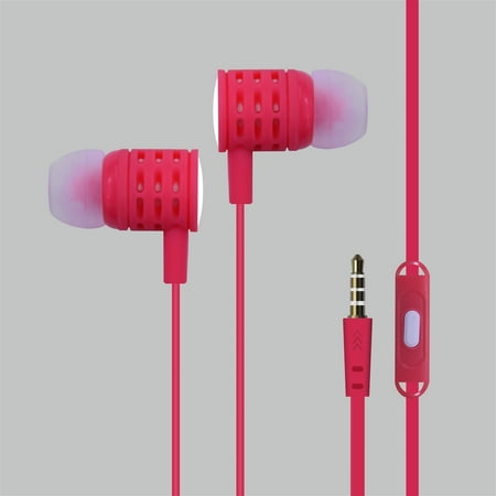High Definition Sound 3.5mm Stereo Earbuds/ Headphone Compatible with OPPO Reno Z (Red) - w/ Mic + MND Stylus