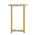 thumbnail image 3 of Greenwich Collection Glass End Table with Matte Gold Frame, 3 of 9