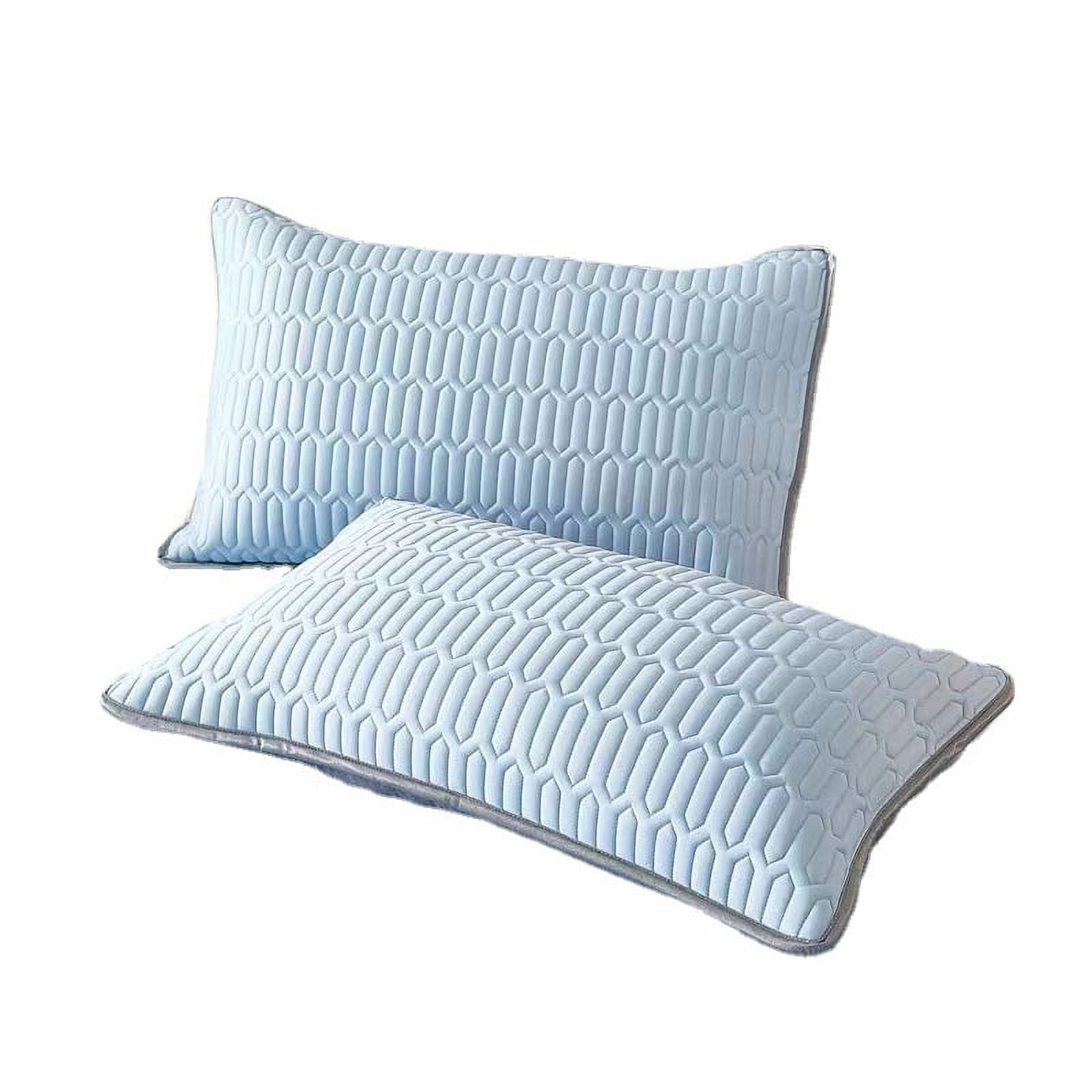 ERDOUY 3Pcs Cool silk latex mat solid color pillowcase Dream nights start with this comfortable, breathable pillowcase 18.9x29.13inch(Sky blue)