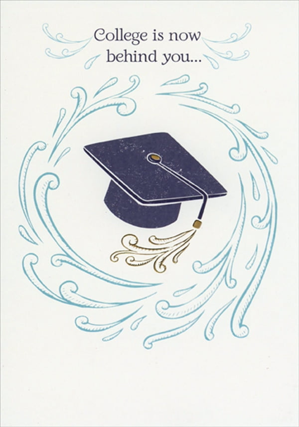 Designer Greetings College is Now Behind You : Swirls and Grad Cap ...