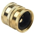 thumbnail image 2 of Solid Brass Garden Hose Adapter Female To Female 3/4 Inch Water Hose Connecter, 2 of 10
