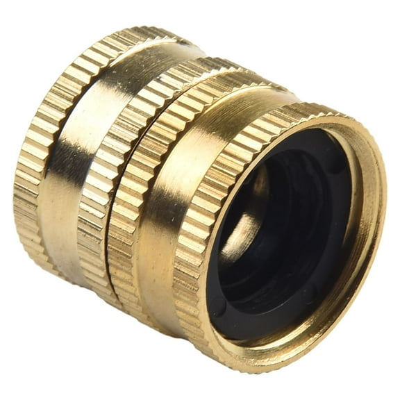 Solid Brass Garden Hose Adapter Female To Female 3/4 Inch Water Hose Connecter