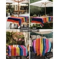 thumbnail image 5 of Colorful Striped Round Outdoor Tablecloth, Waterproof Table Cloth Cover with Umbrella Hole and Zipper, Modern Rainbow Abstract Graffiti Art Table Protector for Patio Party Picnic 54" Round, 5 of 6