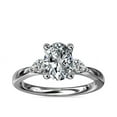 thumbnail image 1 of 0.70 Carat Excellent Oval Shape Genuine Diamond Latest Design Three Stone Engagement Ring for Ladies Solid 18K White Gold Size 7.5, 1 of 8