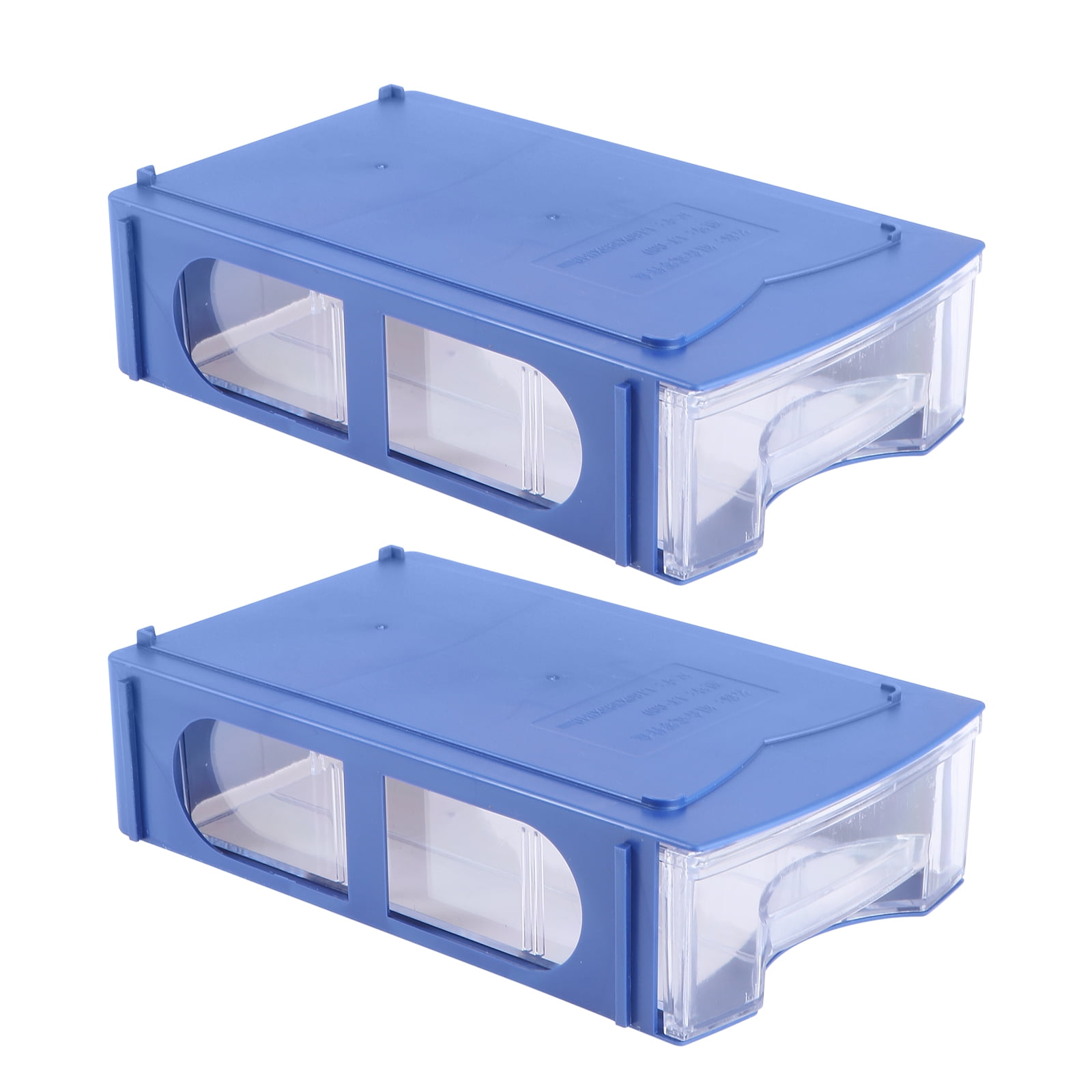 2pcs Drawer Design Plastic Storage Box Component Storage Container (Blue)