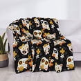 thumbnail image 3 of Yiaed Flower Fox Print Blanket Throw Blanket Soft Cozy Flannel Blanket for Home Bed Sofa Couch Chair-50"x40", 3 of 6