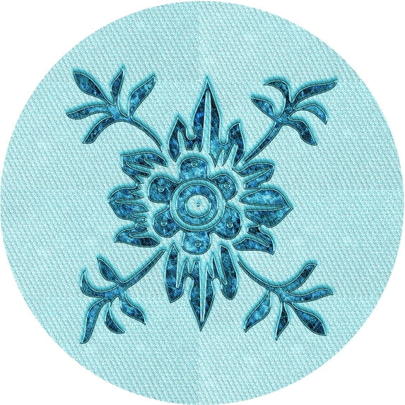 Ahgly Company Indoor Square Patterned Electric Blue Area Rugs, 3' Square