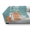 thumbnail image 3 of Saying Soft Flannel Fleece Blanket, Yes I Really Do Need All These Cats Family Portrait of Kitties Cartoon Drawing, Cozy Plush for Indoor and Outdoor Use, 50" x 60", Turquoise Peach, by Ambesonne, 3 of 6