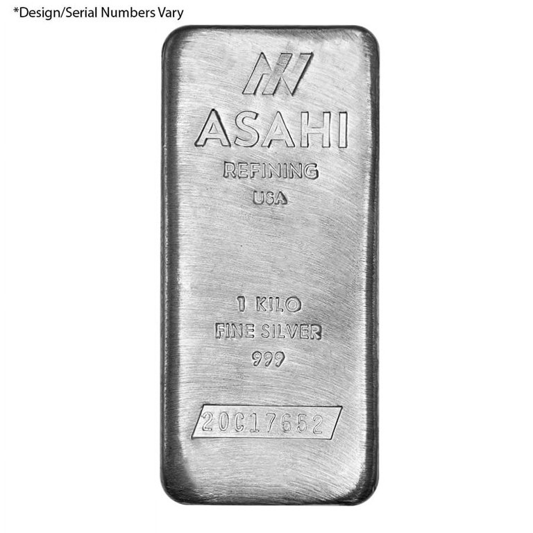 純銀1キロ　Ag9999 1 Kilo Asahi Silver Bar .999 Fine - Walmart.com