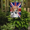 thumbnail image 2 of English Foxhound with English Union Jack British Flag Garden Flag, 2 of 5