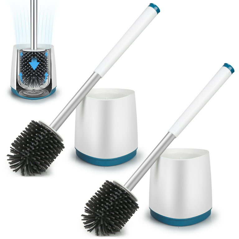 Silicone Toilet Brush,Toilet Bowl Brush and Holder Set with Small