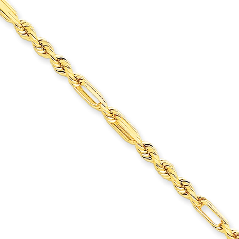 3mm, 14k Yellow Gold, Diamond Cut, Milano Rope Chain Necklace, 20 Inch by Black Bow Jewelry Company