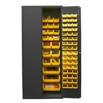 24 x 36 x 84 in. 16 Gauge Storage Cabinets with Hook on Bins, Gray