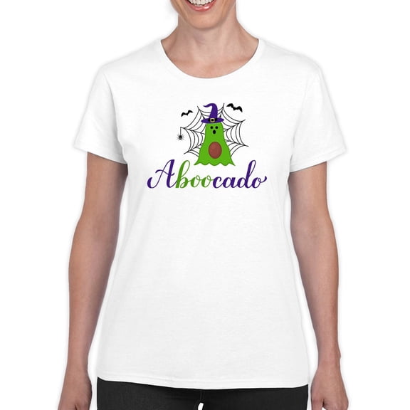 Aboocado Cute Avocado Ghost T-Shirt Women -Image by Shutterstock, Female 5X-Large