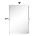 thumbnail image 6 of TEHOME Aura  Chrome Bathroom Mirror, 24x36 inches, Stainless Steel framed, Pivoting Rectangle, 6 of 7