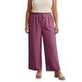 thumbnail image 2 of SAHFX Womens Cropped Pants Cotton Linen Wide Leg Beachwear Lightweight Pants Resort Outfit Ankle Pants With Pockets Solid Color Slacks Loose Comfy Capri Pants Beach Trousers, 2 of 5